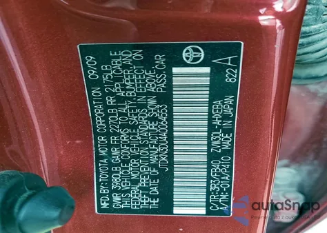 2010 Toyota Prius z USA, uszkodzony, nr VIN JTDKN3DU4A0064553